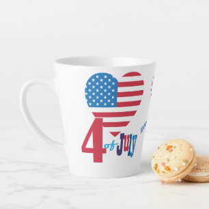 4. Juli American USA Flag Heart Flag Fireworks Milchtasse