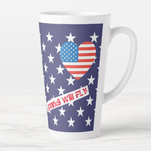 4. Juli American USA Flag Heart Flag Fireworks Milchtasse
