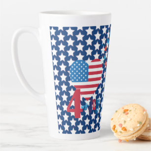 4. Juli American USA Flag Heart Flag Fireworks Milchtasse
