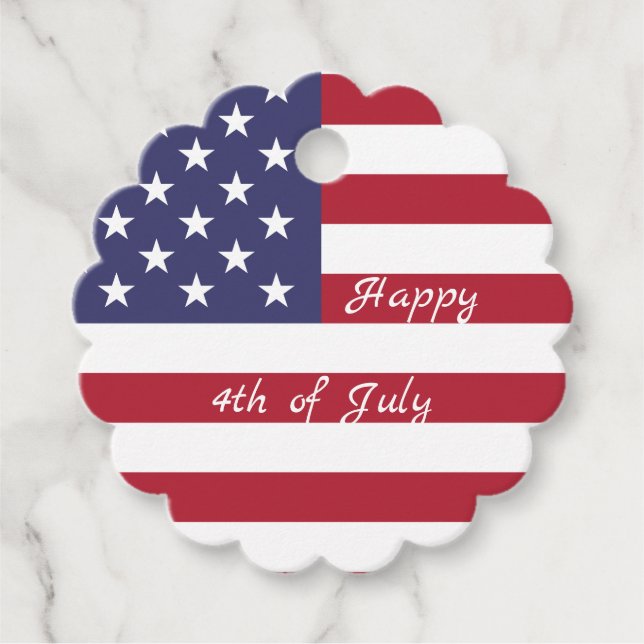 4. Juli American USA Flag Herz Flag Fireworks Geschenkanhänger (Vorderseite)