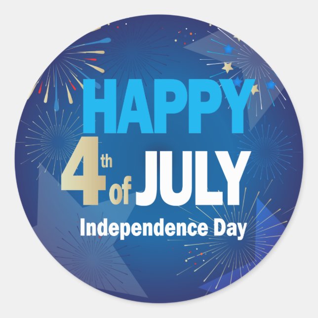 4. Juli American USA Flag Patriotic Runder Aufkleber (Vorderseite)