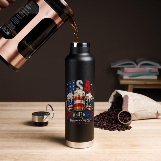 4. Juli Amerika 250. Trinkflasche (Kaffee (gedreht))