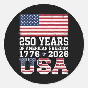 4. Juli Amerika-Flagge Patriotisch 250. Runder Aufkleber