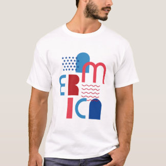 4. Juli Amerika geometrisch T-Shirt