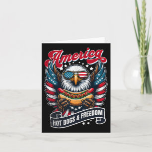 4. Juli Amerika Hot Dogs und Freiheit Adler Pat Karte
