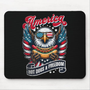 4. Juli Amerika Hot Dogs und Freiheit Adler Pat Mousepad