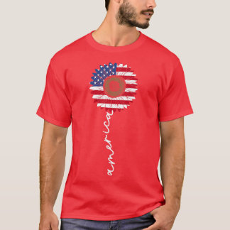 4. Juli Amerika Sonnenblume USA Patriotisches Amer T-Shirt