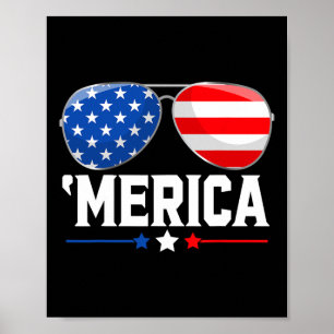 4. Juli Amerika Unabhängigkeitstag USA-Flagge Rot Poster