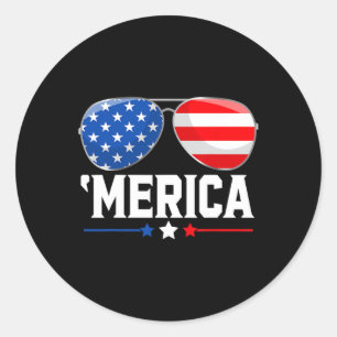 4. Juli Amerika Unabhängigkeitstag USA-Flagge Rot Runder Aufkleber