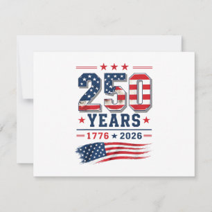 4. Juli Amerika US-Flagge Patriotisch 250. Jubiläu Dankeskarte
