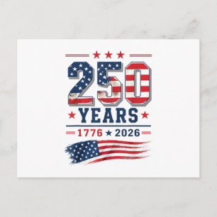 4. Juli Amerika US-Flagge Patriotisch 250. Jubiläu Feiertagspostkarte