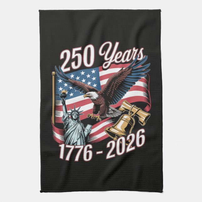 4. Juli Amerika US Patriotischer Adler Geschirrtuch (Vertikal)