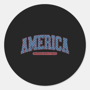 4. Juli Amerika Vintag Retro Patriotische Männer W Runder Aufkleber