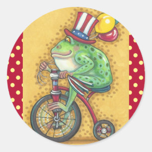 4. JULI AMERIKANA FROG STICKER Runde, Blatt