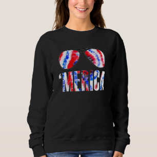 4. Juli Amerikanische Fahne Gefärbte Krawatte Sung Sweatshirt