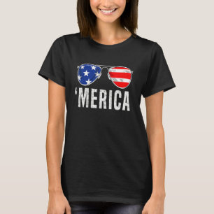 4. Juli Amerikanische Fahne Sonnenbrille 1 T-Shirt
