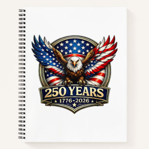4. Juli Amerikanische Flagge Adler Vintage 250 Jah Notizbuch