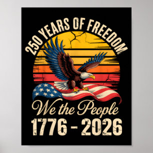 4. Juli Amerikanische Flagge Adler Vintage 250 Jah Poster