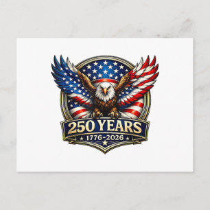 4. Juli Amerikanische Flagge Adler Vintage 250 Jah Postkarte