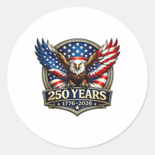 4. Juli Amerikanische Flagge Adler Vintage 250 Jah Runder Aufkleber