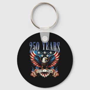 4. Juli Amerikanische Flagge Adler Vintage 250 Jah Schlüsselanhänger