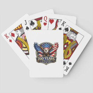 4. Juli Amerikanische Flagge Adler Vintage 250 Jah Spielkarten