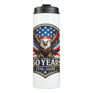 4. Juli Amerikanische Flagge Adler Vintage 250 Jah Thermosbecher