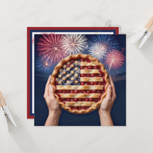 4. Juli-Amerikanische Flagge auf einer Kirschtorte Einladung