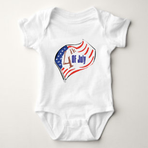 4. Juli Amerikanische Flagge Baby Strampler