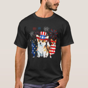 4. Juli Amerikanische Flagge Corgi Patriotisch T-Shirt