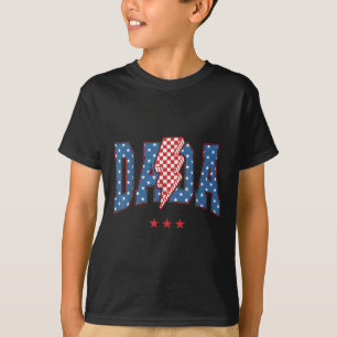 4. Juli Amerikanische Flagge Karierte Dada Blitze T-Shirt