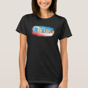 4. Juli Amerikanische Flagge Leopard Independe T-Shirt