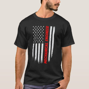 4. Juli Amerikanische Flagge Maschinenbauingenieur T-Shirt
