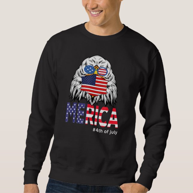 4. Juli Amerikanische Flagge Merica USA Sonnenbril Sweatshirt (Vorderseite)