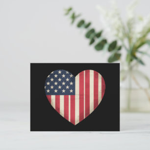 4. Juli Amerikanische Flagge Patriotisch USA Stern Postkarte