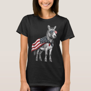 4. Juli Amerikanische Flagge Patriotisches Farmtie T-Shirt