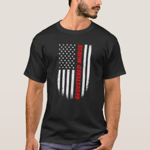 4. Juli Amerikanische Flagge Registrierte Krankens T-Shirt