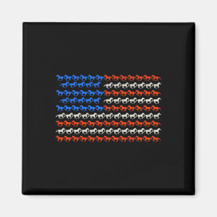 4. Juli Amerikanische Flagge Reitpferd U Magnet