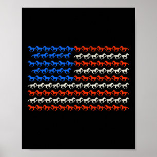 4. Juli Amerikanische Flagge Reitpferd U Poster