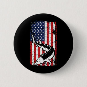 4. Juli Amerikanische Flagge Störfischen Vater Button