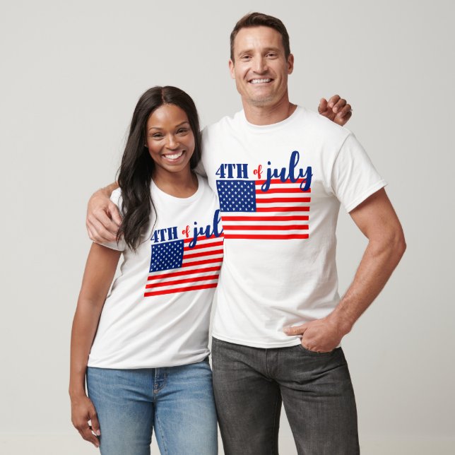 4. Juli Amerikanische Flagge T-Shirt (Unisex)