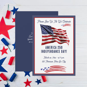 4. Juli Amerikanische Flagge Unabhängigkeitstag-Pa Einladung
