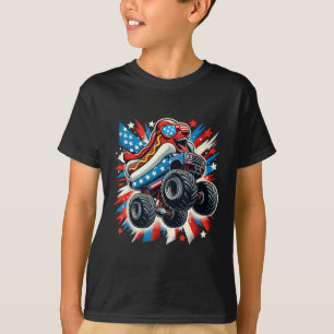 4. Juli Amerikanische Flagge USA Hotdog Monster Ki T-Shirt
