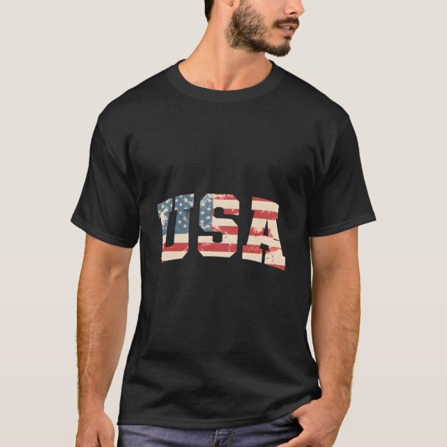 4. Juli Amerikanische Flagge USA Patriotisch Ameri T-Shirt (Vorderseite)