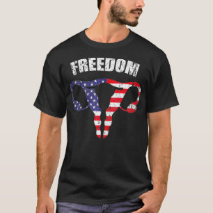 4. Juli Amerikanische Flagge Uterus Frauenrechte P T-Shirt