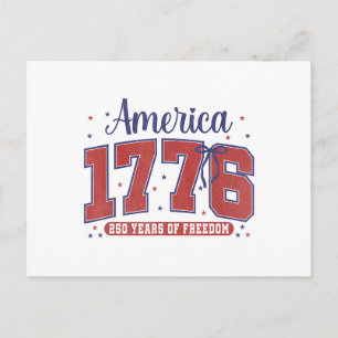 4. Juli Amerikanische Flagge Vintage 250 Jahre 177 Feiertagspostkarte