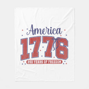 4. Juli Amerikanische Flagge Vintage 250 Jahre 177 Fleecedecke