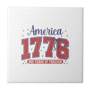 4. Juli Amerikanische Flagge Vintage 250 Jahre 177 Fliese