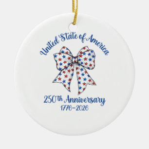4. Juli Amerikanische Flagge Vintage 250 Jahre 177 Keramik Ornament