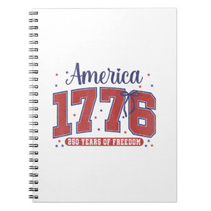 4. Juli Amerikanische Flagge Vintage 250 Jahre 177 Notizblock